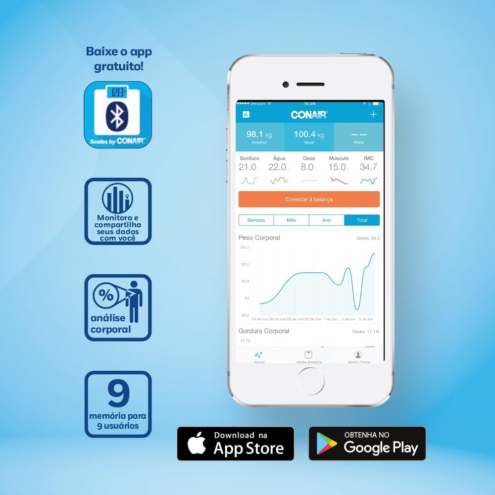 Balança Digital com Bioimpedância